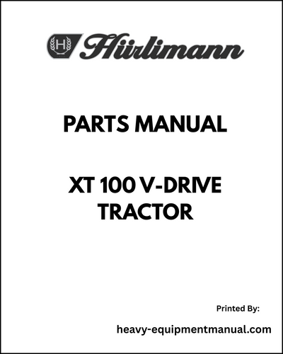 Hurlimann XT 100 V-drive Tractor Parts Manual - Pdf Download