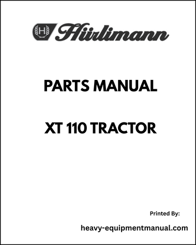Hurlimann XT 110 Tractor Parts Manual - Pdf Download