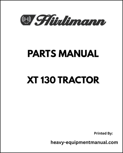 Hurlimann XT 130 Tractor Parts Manual - Pdf Download