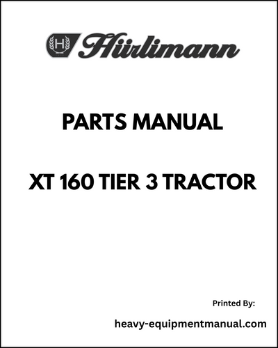 Hurlimann XT 160 Tier 3 Tractor Parts Manual - Pdf Download