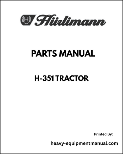 Hurlimann H-351 Tractor Parts Manual - Pdf Download