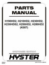 Hyster H190HD2, H210HD2, H230HD2, H230HDS2, H250HD2, H280HD2 USA Forklift K007 Series Parts Manual