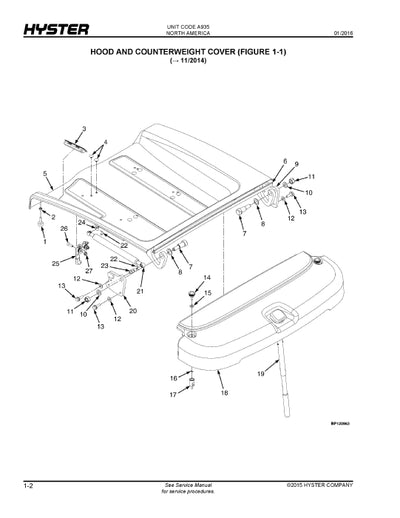 Hyster 30-35-40XN (A935) Forklift Parts Manual PDF