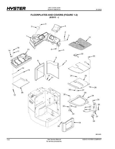 Hyster BE80ZHD, BE100ZHD (A244) Forklift Parts Manual PDF
