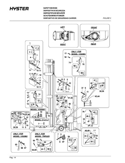 Hyster C1.01.3, V30XMU (A463) Forklift Parts Manual PDF