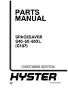 Hyster C187 S2.00-3.00XL; S40-60XL Forklift Parts Manual PDF Download