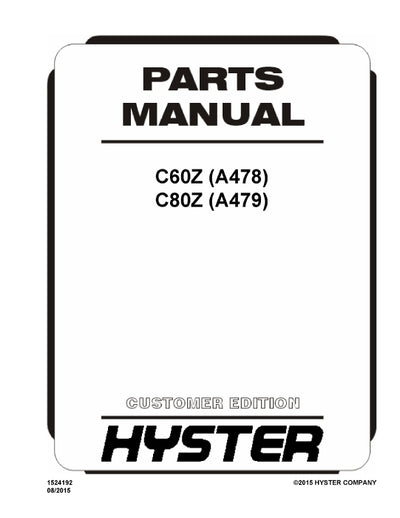 Hyster C80Z (A479) Forklift Parts Manual PDF