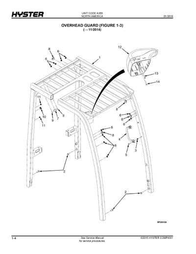 Hyster E45XN, E50XN, E55XN, E60XN, E65XN, E70XN (A268) Forklift Parts Manual PDF