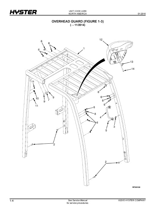 Hyster E45XN, E50XN, E55XN, E60XN, E65XN, E70XN (A268) Forklift Parts Manual PDF
