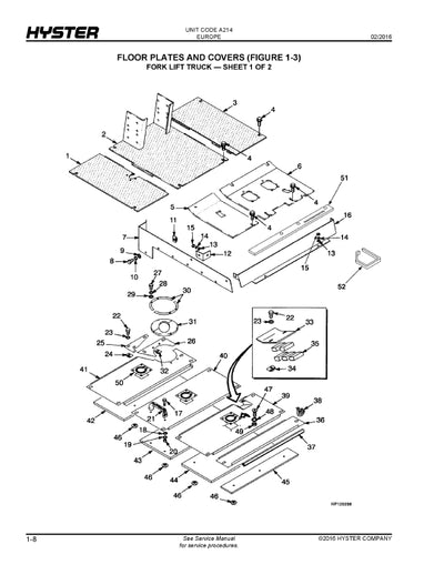 Hyster H14.00-18.00XM-12, -12EC (A214E) Forklift Parts Manual PDF