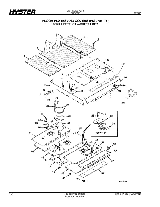 Hyster H14.00-18.00XM-12, -12EC (A214E) Forklift Parts Manual PDF