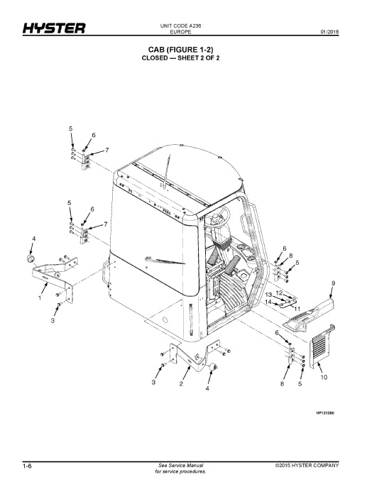 Hyster H16.00XM-12,H16.00XMS-12,H18.00XM-12,H18.00XMS-12 (A236E) Forklift Parts Manual PDF