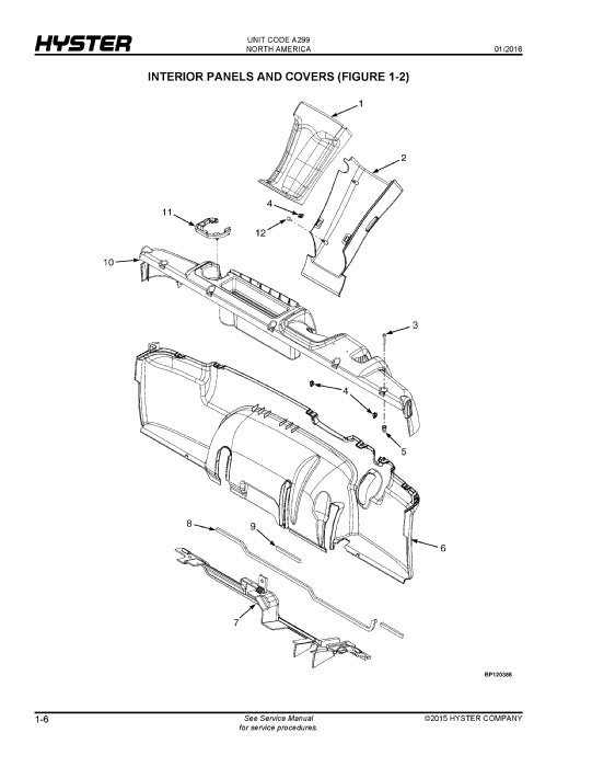 Hyster H170FT, H175FT36, F190FT (A299) Forklift Parts Manual PDF