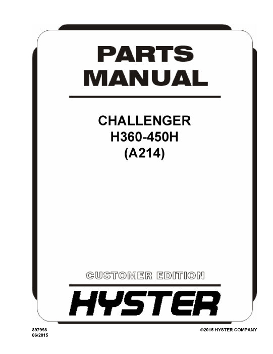 Hyster H360-450H (A214) Forklift Parts Manual PDF