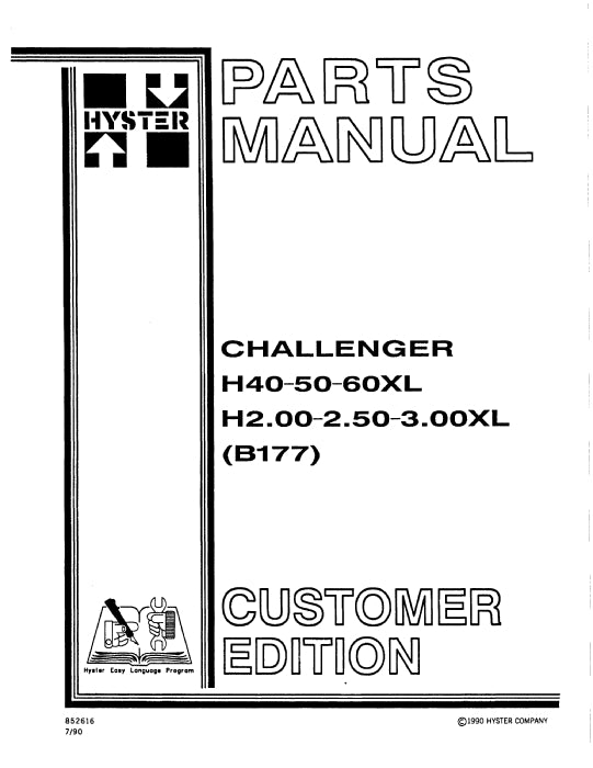 Hyster H40-60XL (B177) Forklift Parts Manual PDF Download