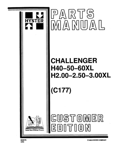 Hyster H40-60XL (C177) Forklift Parts Manual PDF Download