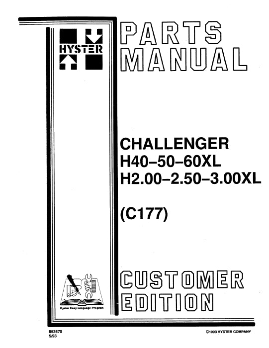 Hyster H40-60XL (C177) Forklift Parts Manual PDF Download