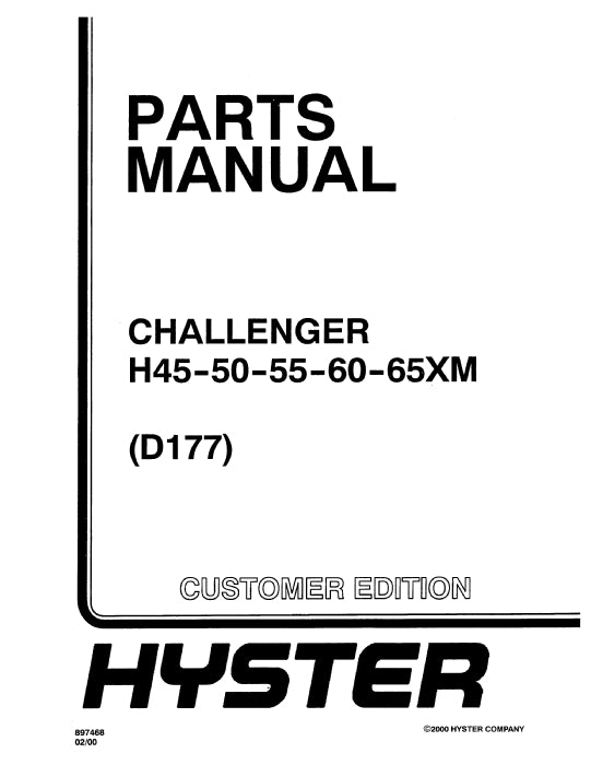 Hyster H45-65XM (D177) Forklift Parts Manual PDF Download