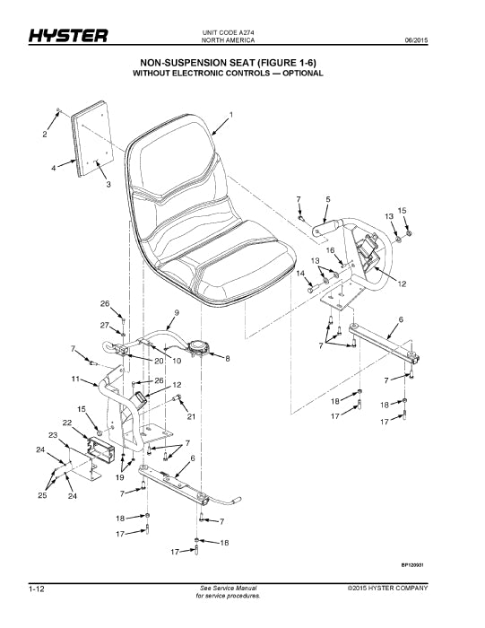 Hyster H50CT (A274) Forklift Parts Manual PDF