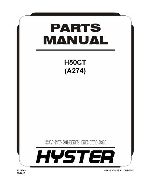 Hyster H50CT (A274) Forklift Parts Manual PDF