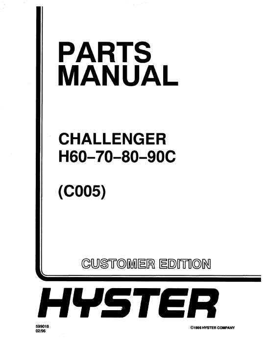 Hyster H60-90C (C005) Forklift Parts Manual PDF Download