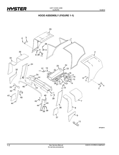 Hyster H8.0-9.0FT, H8.0FT9 (A299E) Forklift Parts Manual PDF
