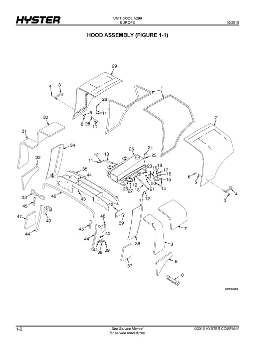 Hyster H8.0-9.0FT, H8.0FT9 (A299E) Forklift Parts Manual PDF