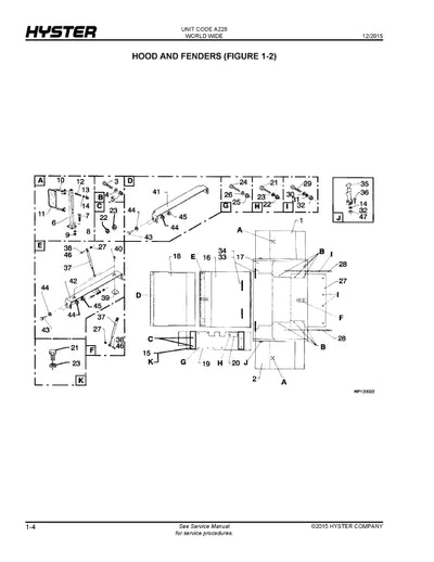 Hyster HR45-48EC (A228) Forklift Parts Manual PDF