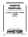 Hyster J2.00XM, J2.50XM, J3.00XM, J3.20XM (B416E) Europe Forklift Parts Manual PDF Download
