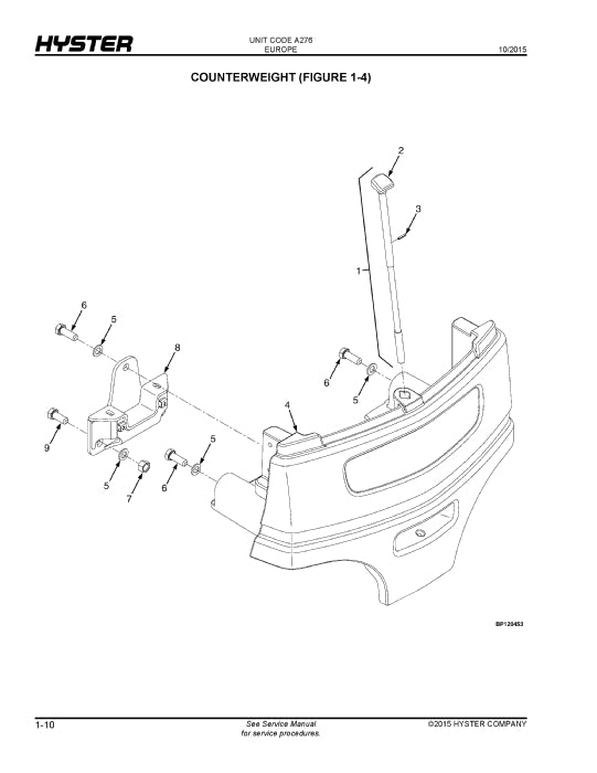 Hyster J2.2XN-J3.5XN (A276E) Forklift Parts Manual PDF
