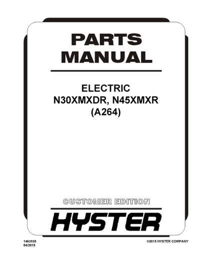 Hyster N30XMXDR, N45XMXR (A264) Forklift Parts Manual PDF