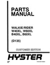 Hyster N40-45FR N50FA, WB40-60XL (D135) Forklift Parts Manual PDF Download