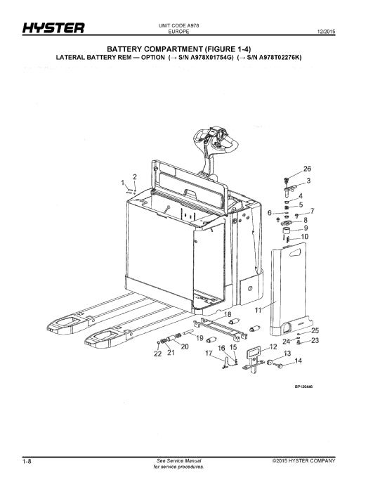Hyster P2.0SE (A978) Forklift Parts Manual PDF