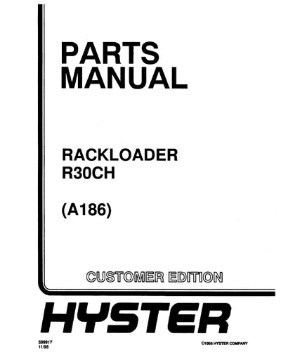 Hyster R30CH (A186) Forklift Parts Manual PDF