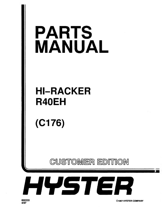 Hyster R40EH (C176) Forklift Parts Manual PDF Download