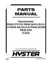 Hyster RS45-2731CH, RS46-3641LSLS-CH (C222E) Europe Forklift Parts Manual PDF Download
