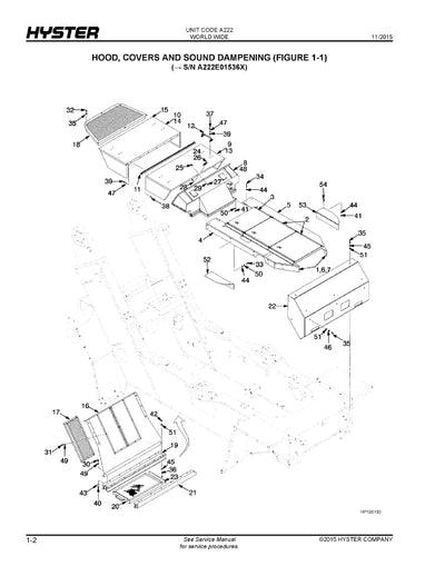 Hyster RS45-27IH, -30CH; RS46-30IH, -33CH, -33IH, -36CH (A222) Forklift Parts Manual PDF