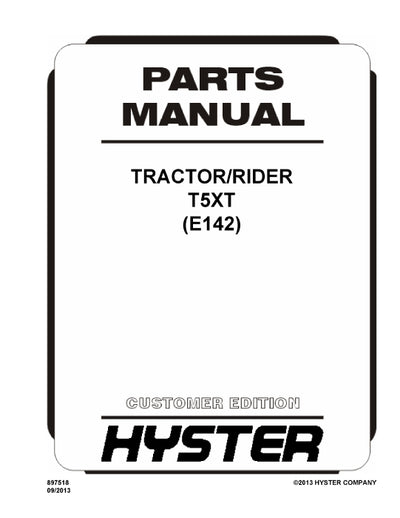 Hyster T5XT (E142) Forklift Parts Manual PDF Download