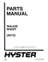 Hyster W45XT Forklift (A215) Parts Manual PDF