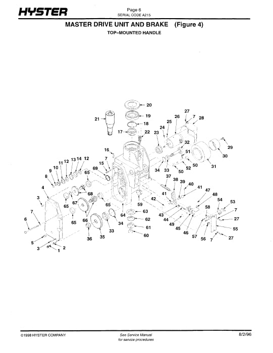 Hyster W45XT Forklift (A215) Parts Manual PDF