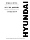 Hyundai H930ST/H940ST Backhoe Loader PDF Service Manual - Download