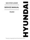 Hyundai HSL810 Skid Steer Loader PDF Service Manual - Download