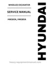 Hyundai HW160A, HW180A Wheeled Excavator PDF Service Manual - Download