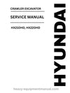 Hyundai HX210HD, HX220HD Crawler Excavator PDF Service Manual - Download