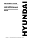 Hyundai HXI17E Crawler Excavator PDF  Service Manual - Download