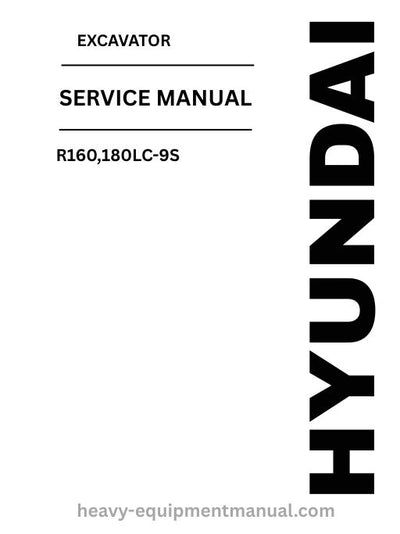Hyundai R160,180LC-9S Excavator PDF Service Manual - Download