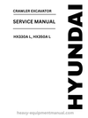 Hyundai HX330A L, HX350A L Crawler Excavator PDF Service Manual - Download