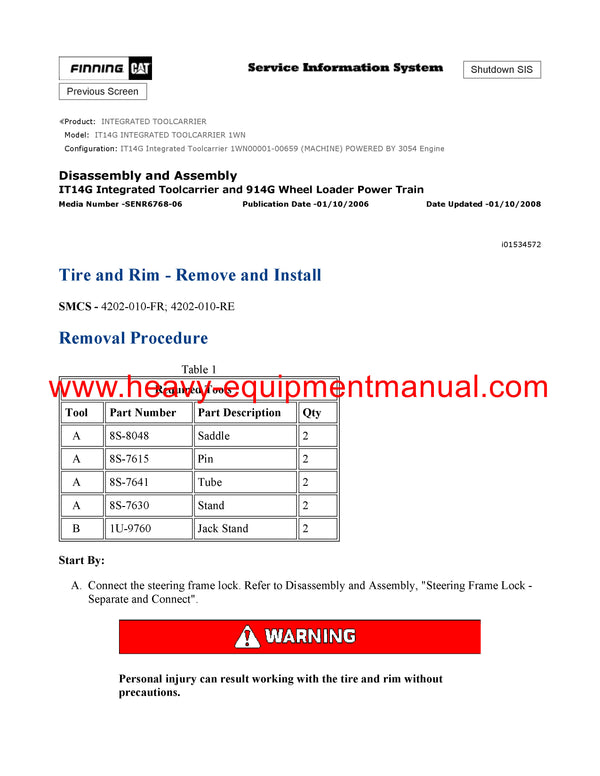 DOWNLOAD CATERPILLAR IT14G INTEGRATED TOOLCARRIER SERVICE REPAIR MANUAL 1WN