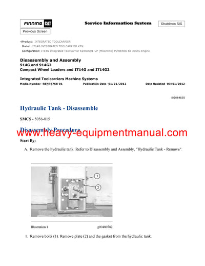 DOWNLOAD CATERPILLAR IT14G INTEGRATED TOOLCARRIER SERVICE REPAIR MANUAL KZN