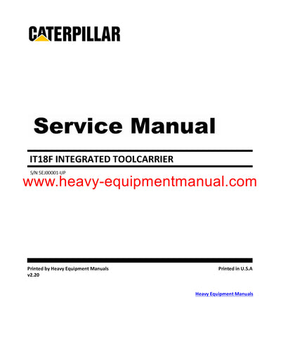 DOWNLOAD CATERPILLAR IT18F INTEGRATED TOOLCARRIER SERVICE REPAIR MANUAL 5EJ